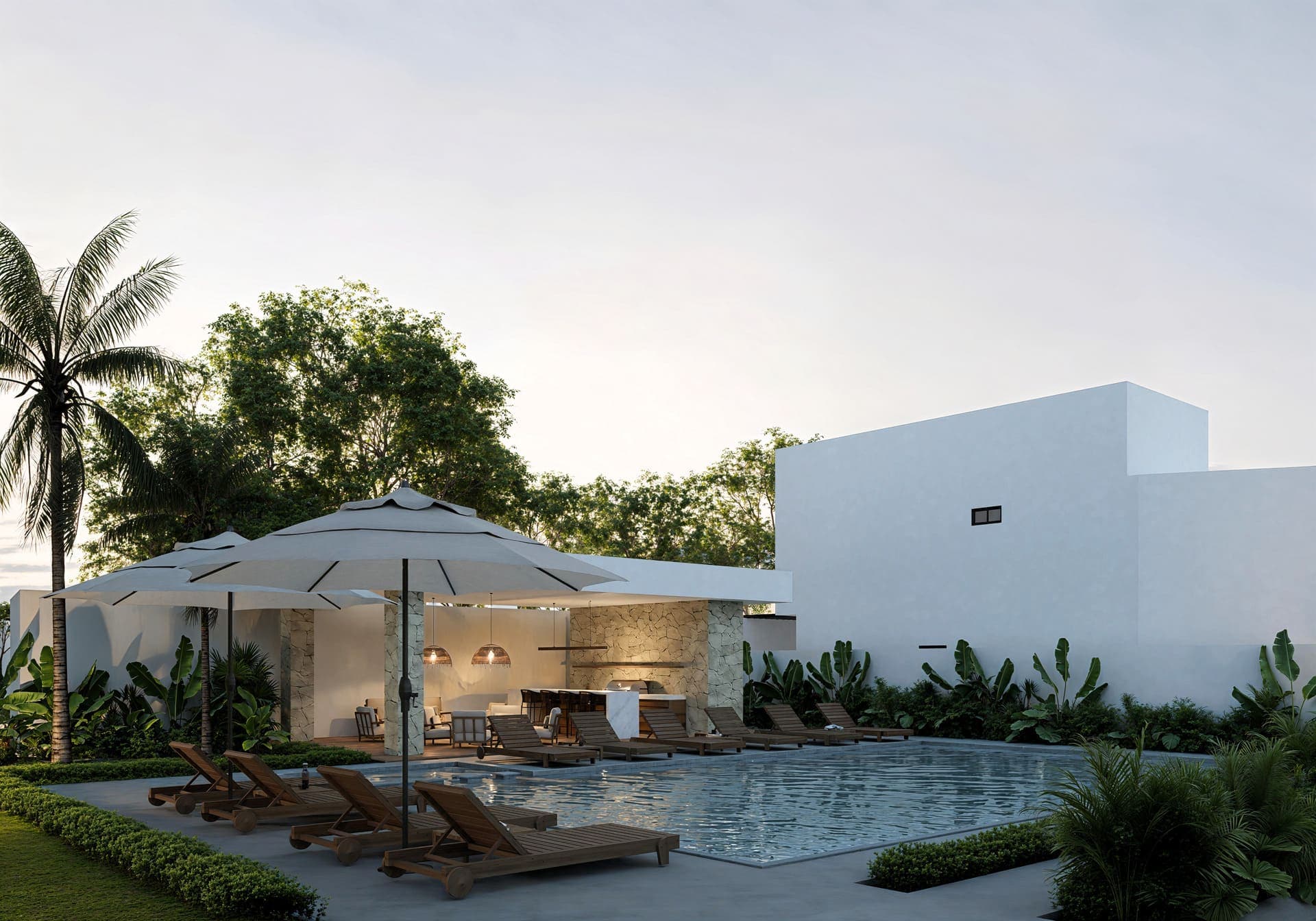 Private residence surrounded by the Tulum landscape